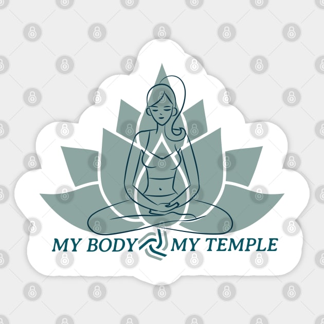 My body, my temple - Self Acceptance Sticker by Abstract Designs